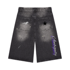 "Star" wide denim shorts