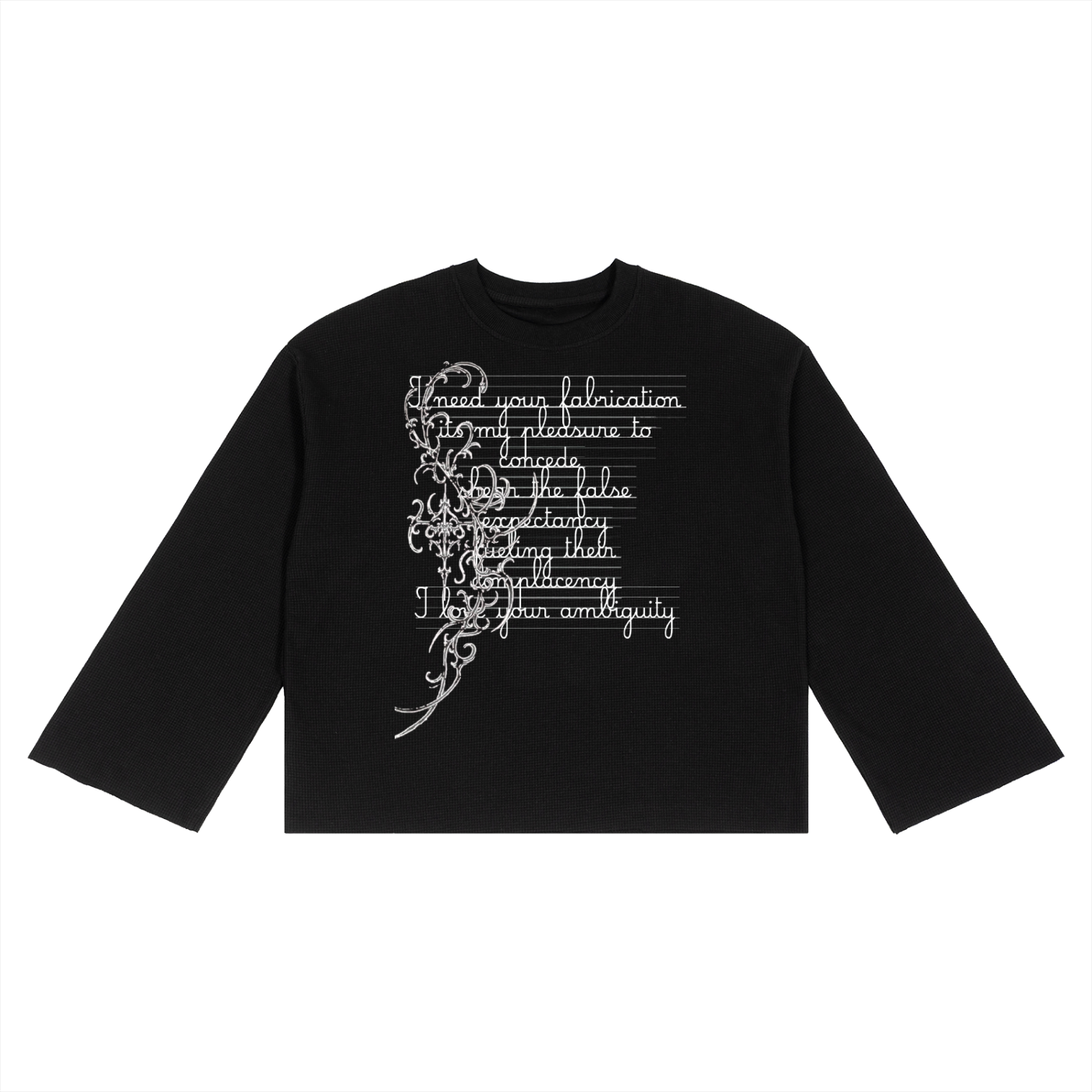"Scripture" waffle knit longsleeve